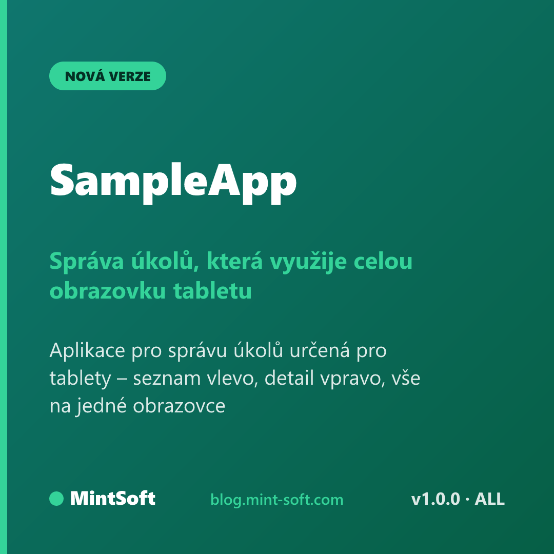 Správa úkolů, která využije celou obrazovku tabletu