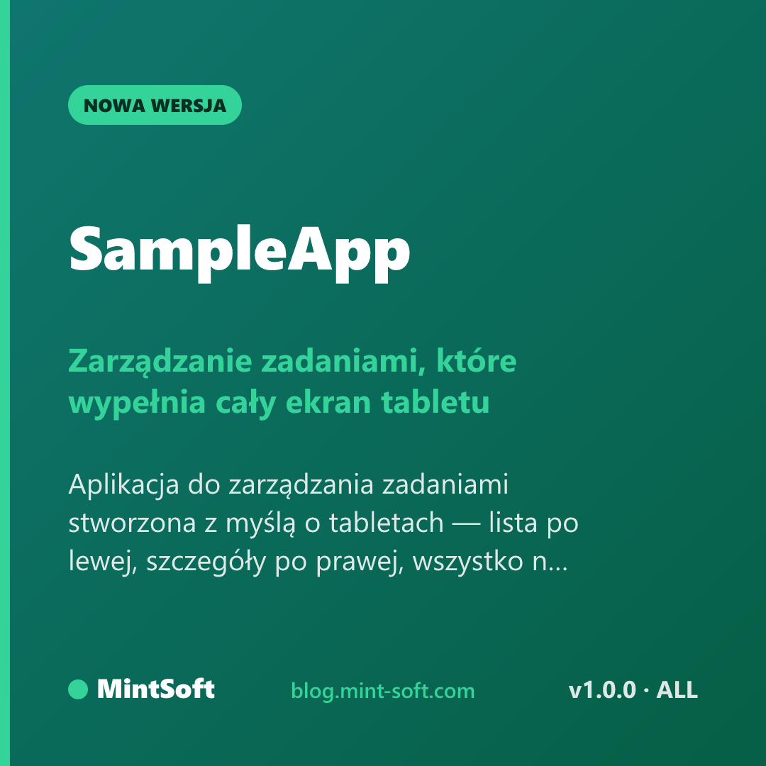 Zarządzanie zadaniami, które wypełnia cały ekran tabletu
